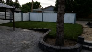 Brick patio retaining wall for gallery