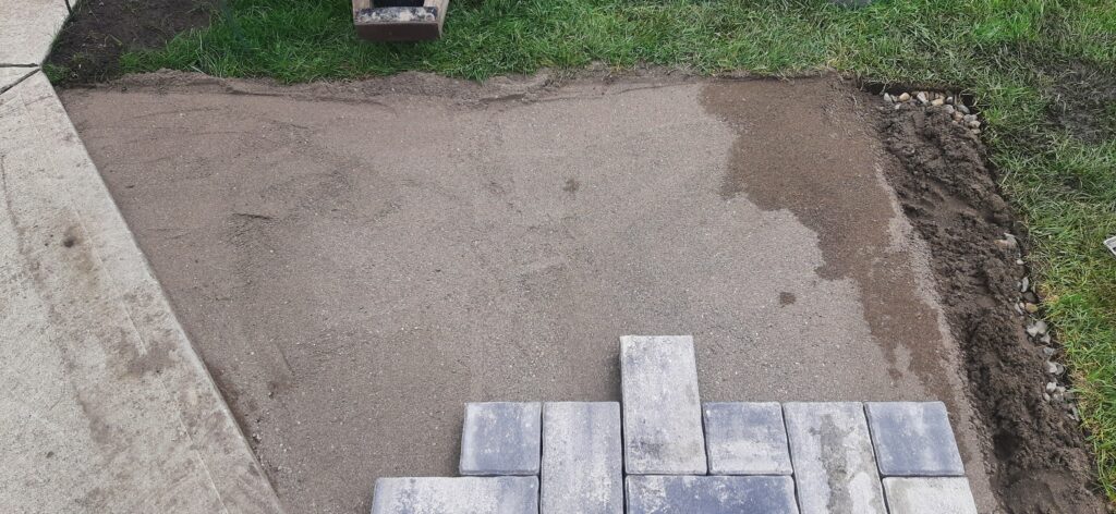 building a concrete brick patio