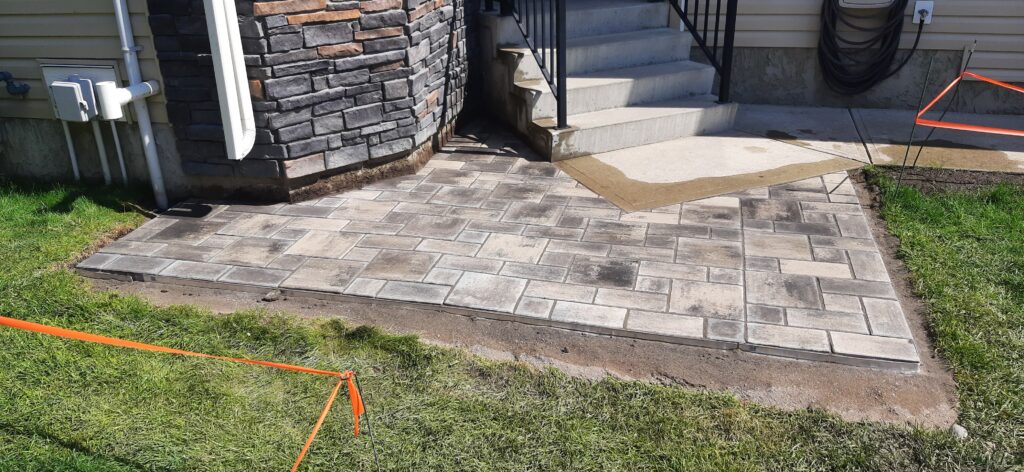 building a concrete brick patio